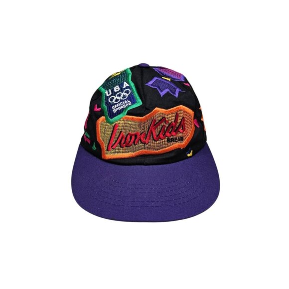 VTG Iron Kids Bread Official Sponsor 1996 Atlanta Olympics Hat All Over Print - Picture 1 of 11
